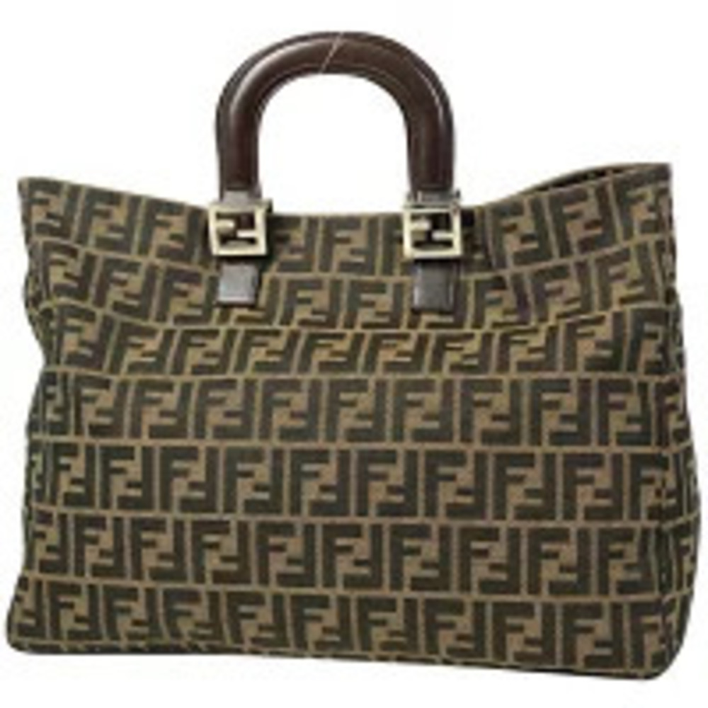Fendi Zucca handbag tote bag canvas brown